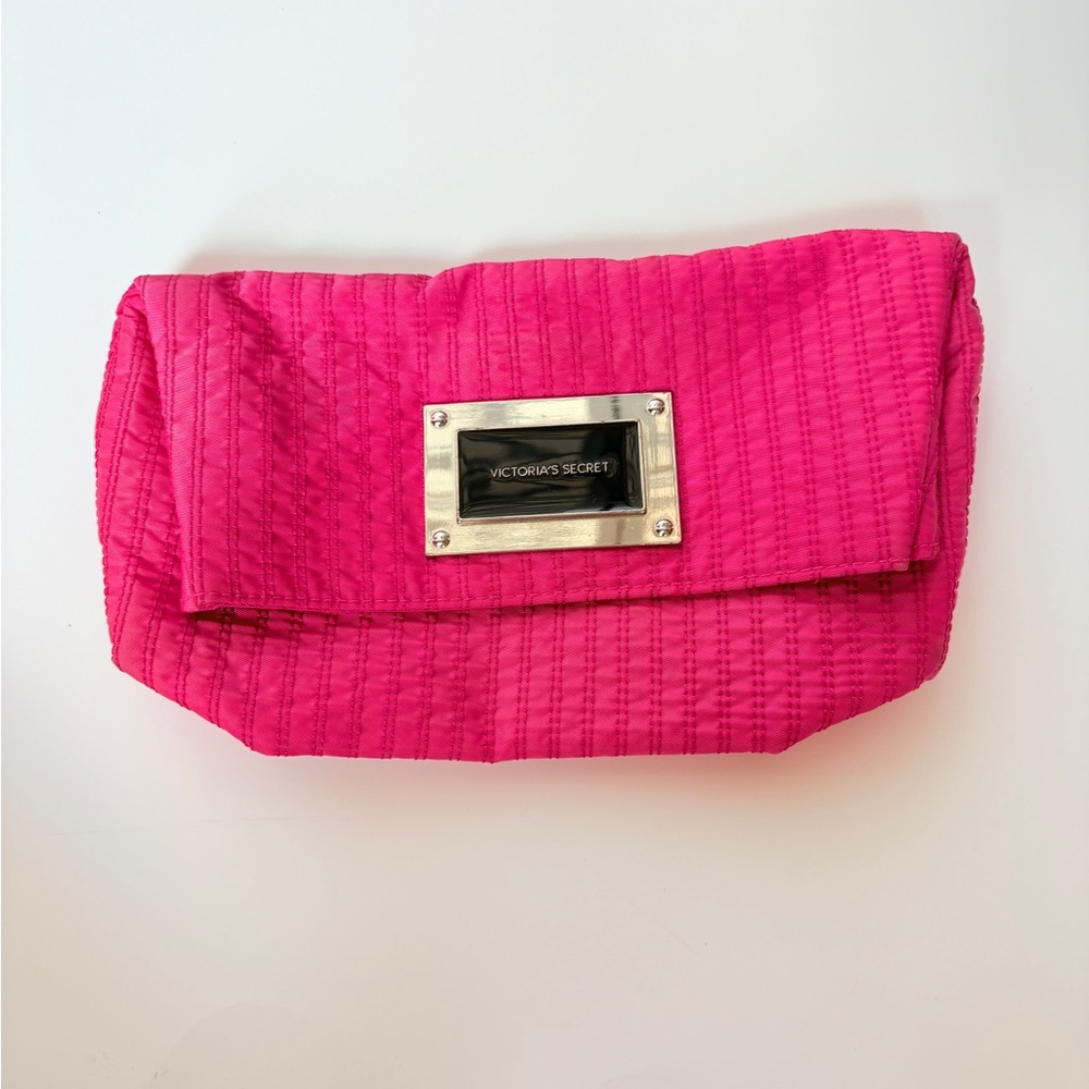 Victoria's Secret Pink Cosmetic Bag Quilted Design With Some Stains